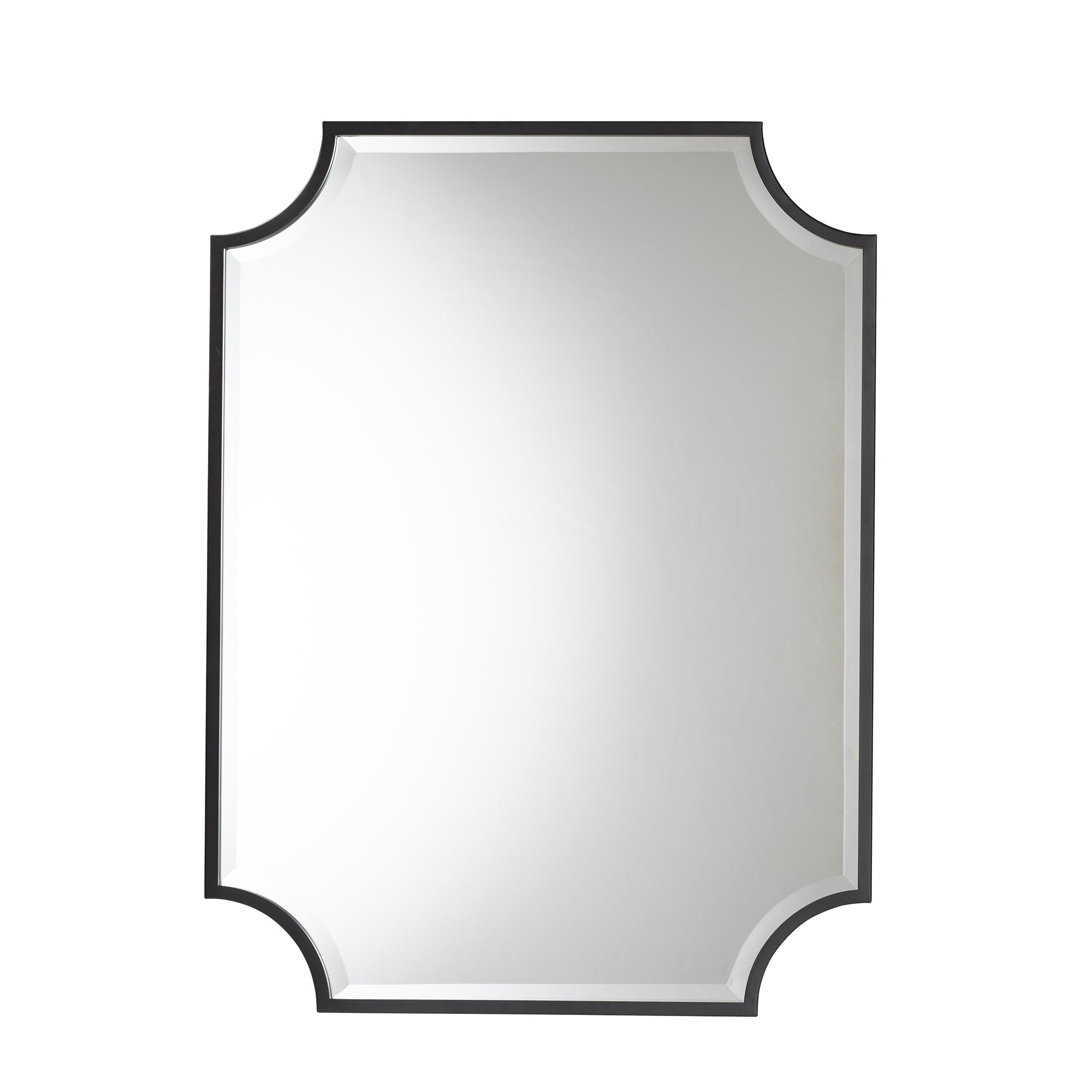 Parcenet Modern Black Finished Metal Accent Wall Mirror