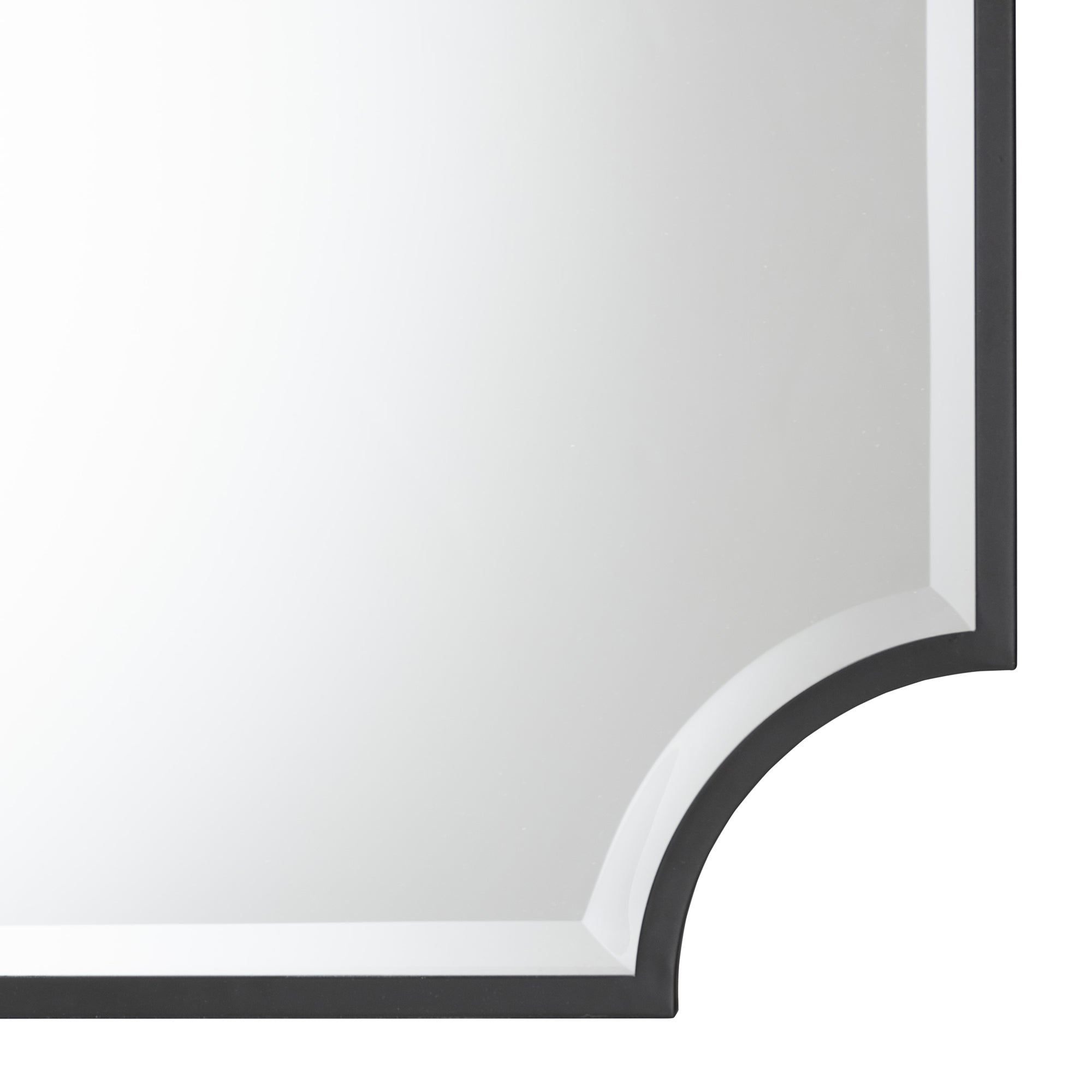 Parcenet Modern Black Finished Metal Accent Wall Mirror