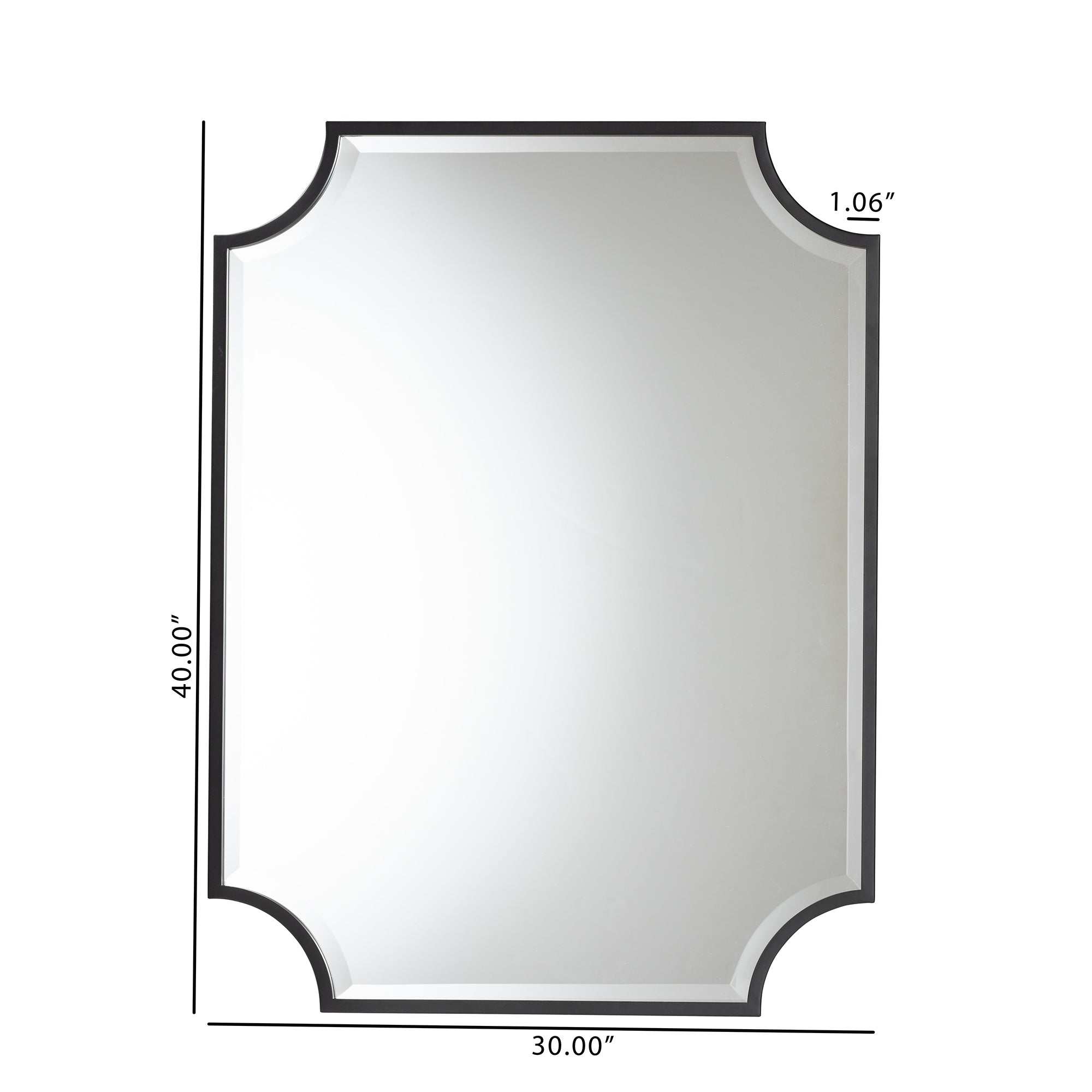 Parcenet Modern Black Finished Metal Accent Wall Mirror