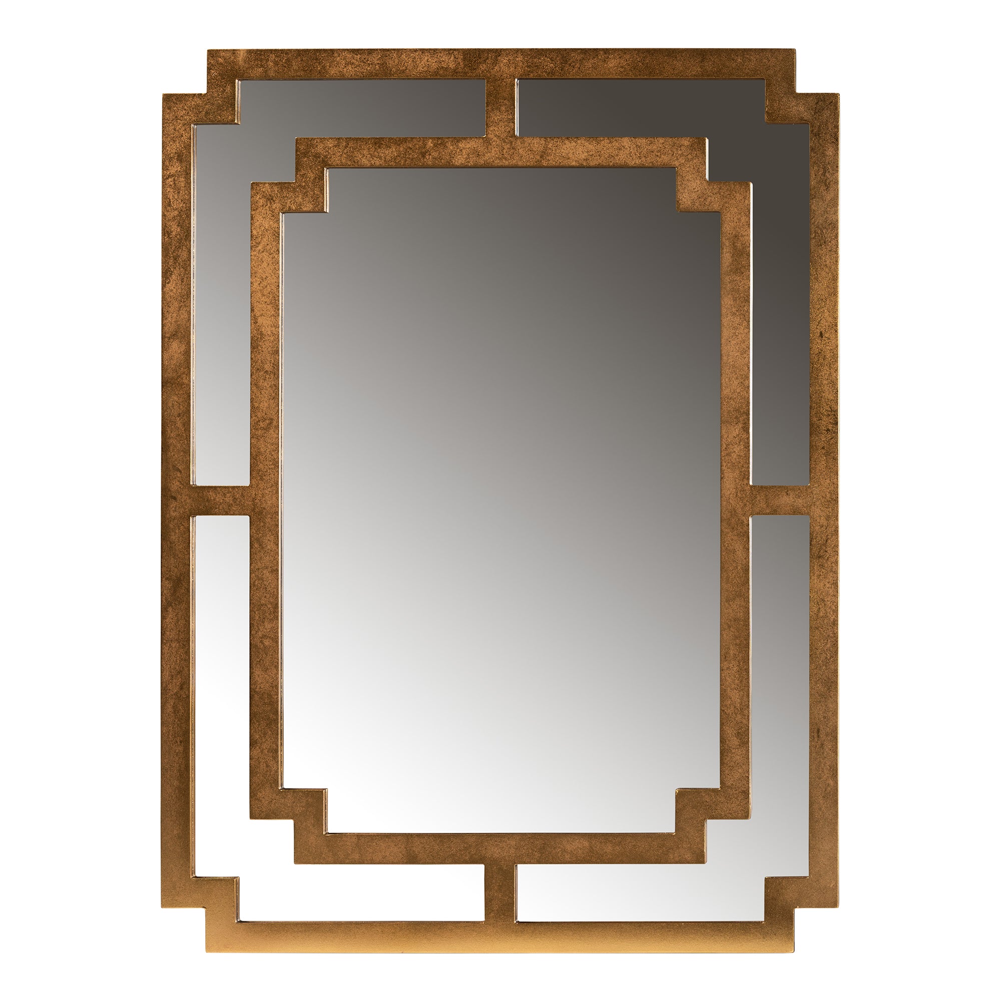 Dayana Modern and Contemporary Antique Gold Finished Wood Accent Wall Mirror