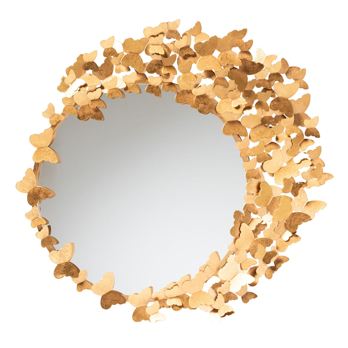 Tauriel Modern  and  Antique Goldleaf Metal Butterfly Accent Wall Mirror
