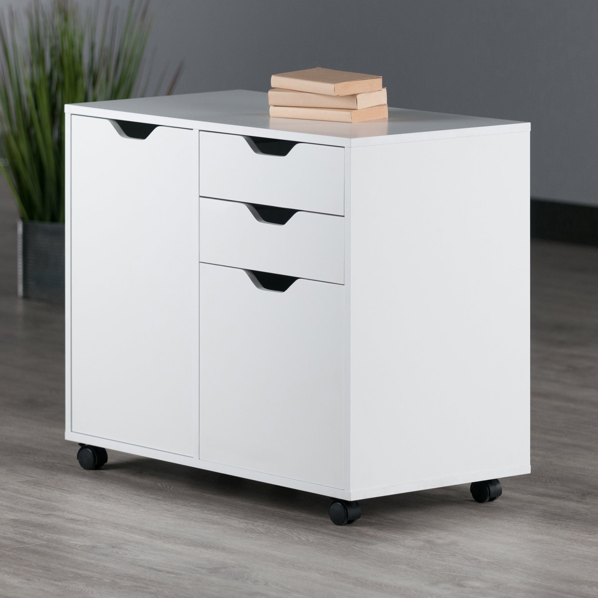 Halifax 2-Section Mobile Filing Cabinet, White