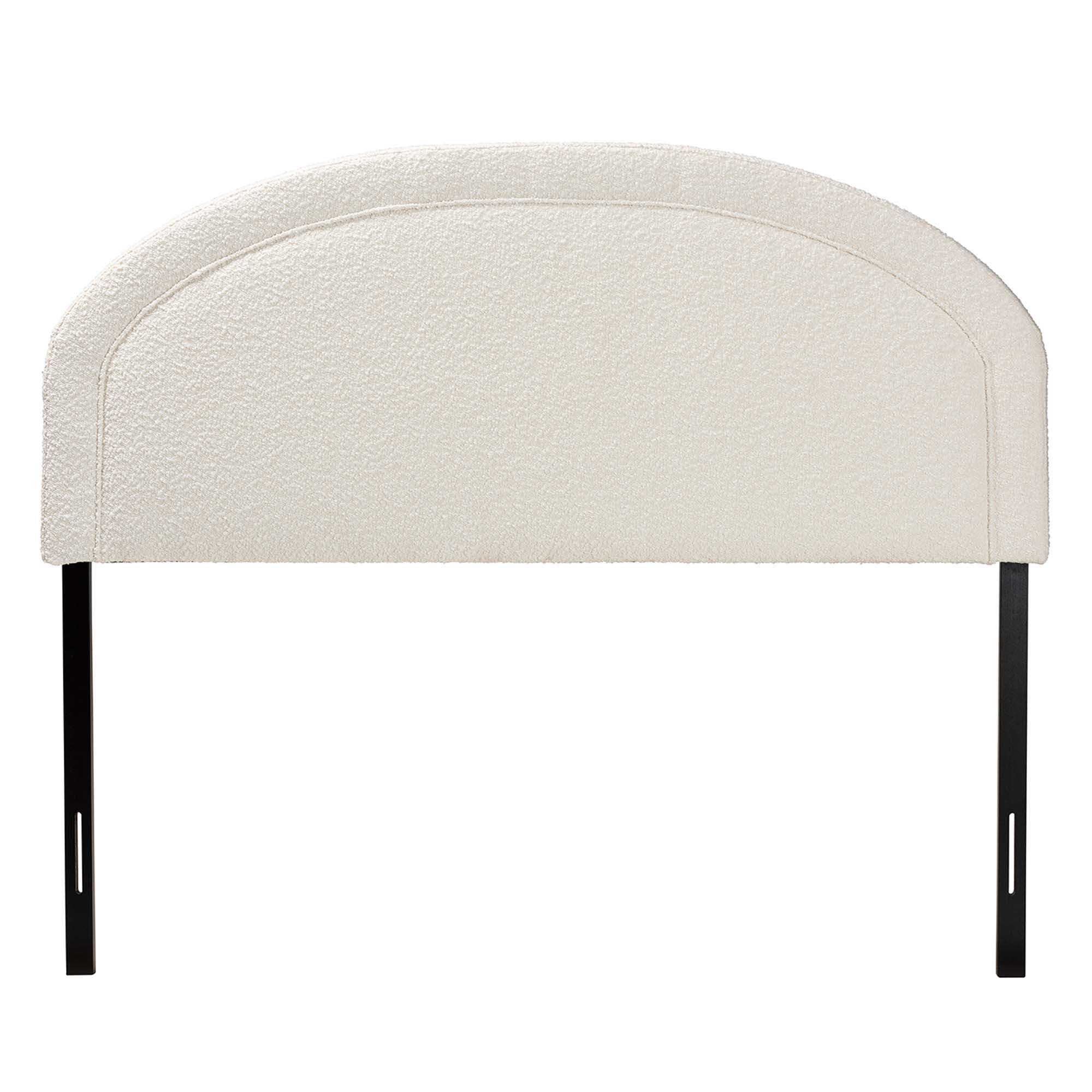 Fiana Modern Cream Boucle Fabric Queen Size Headboard