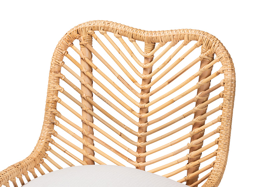 bali & pari Arween Modern Bohemian Natural Brown Rattan Dining Chair