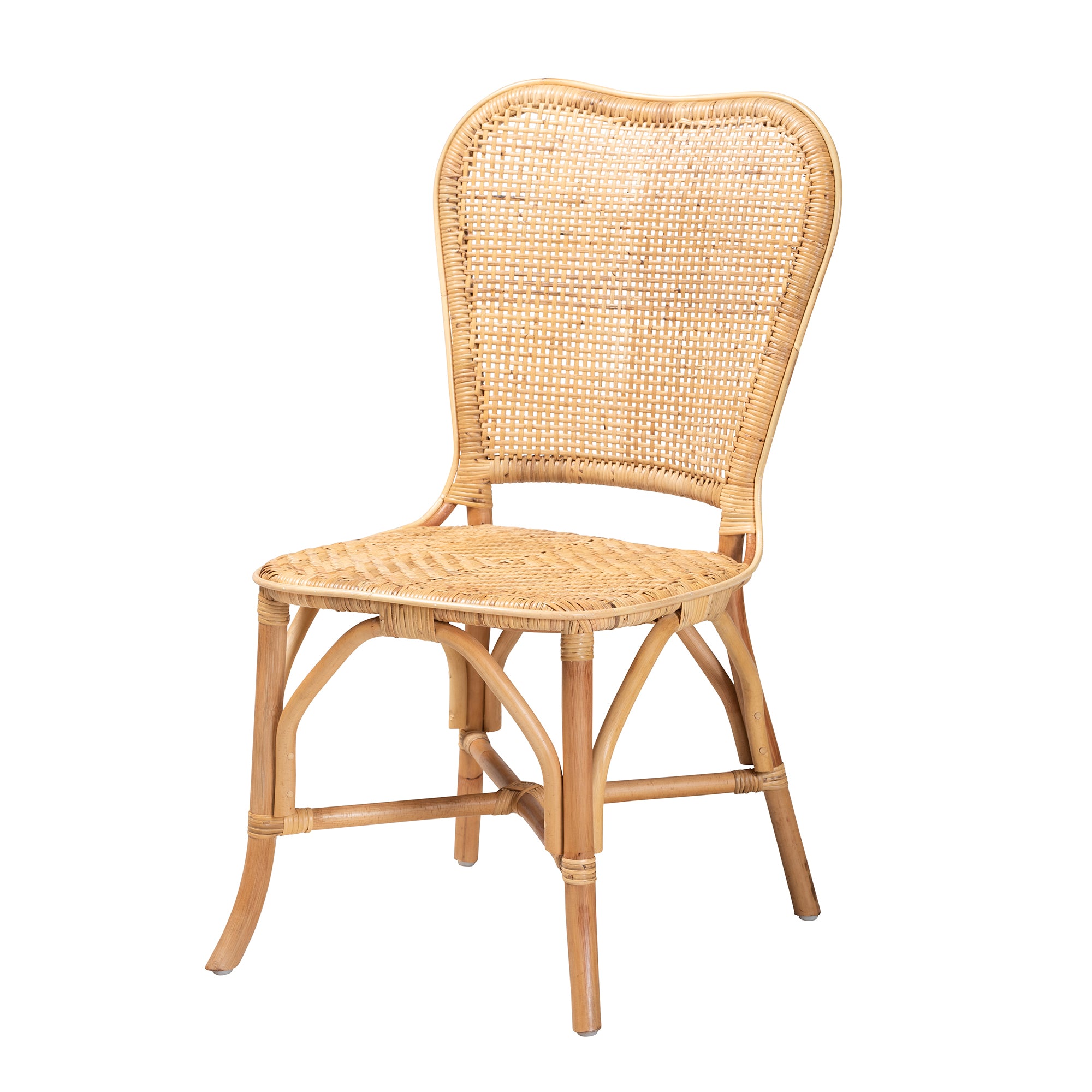 bali & pari Irene Modern Bohemian Natural Rattan Dining Chair