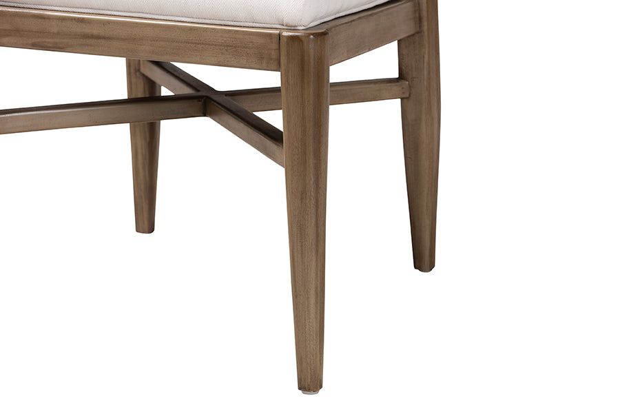 bali & pari Chloe Modern Bohemian Walnut Brown Finished Mahogany Wood and Natural Rattan Dining Chair