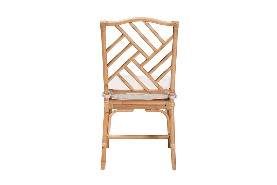 bali & pari Rio Modern Bohemian Natural Brown Rattan Dining Chair
