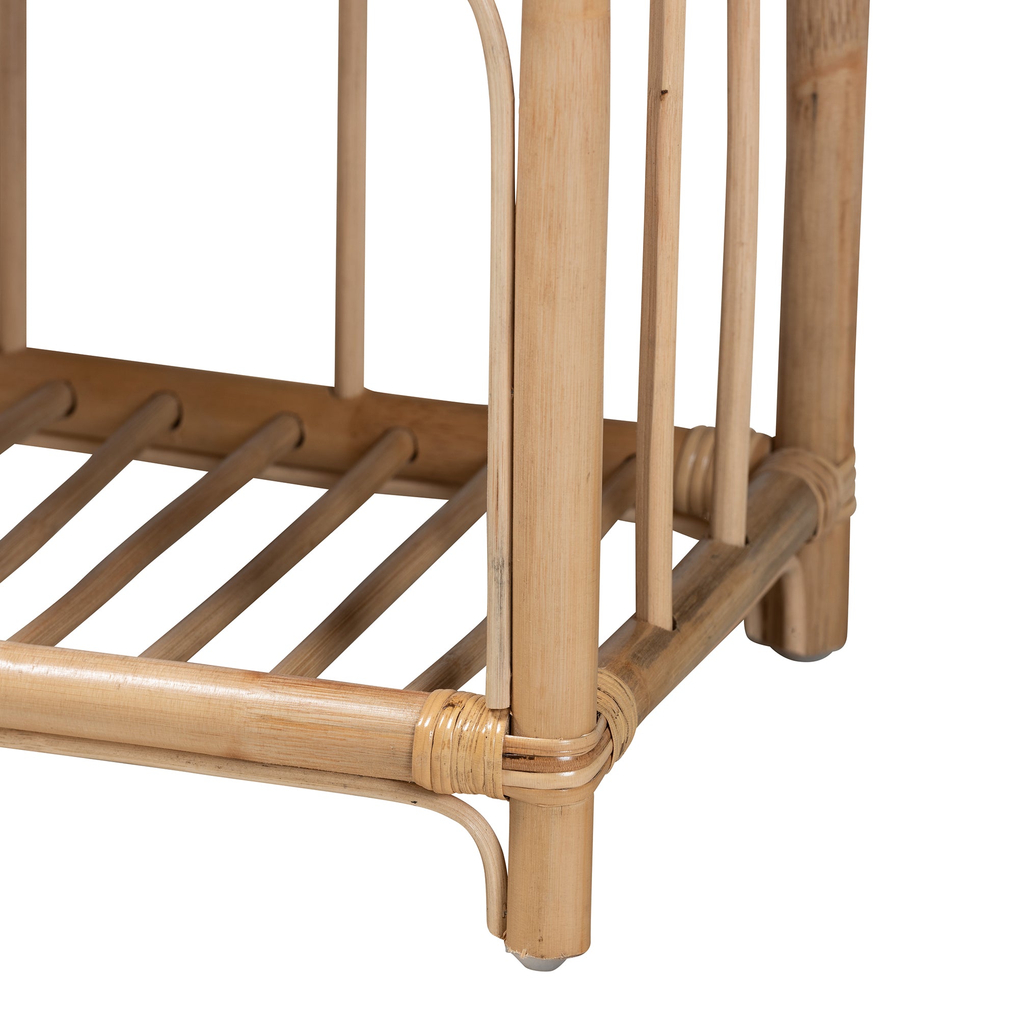 Kobie Modern Bohemian Natural Brown Rattan 1-Drawer Nightstand