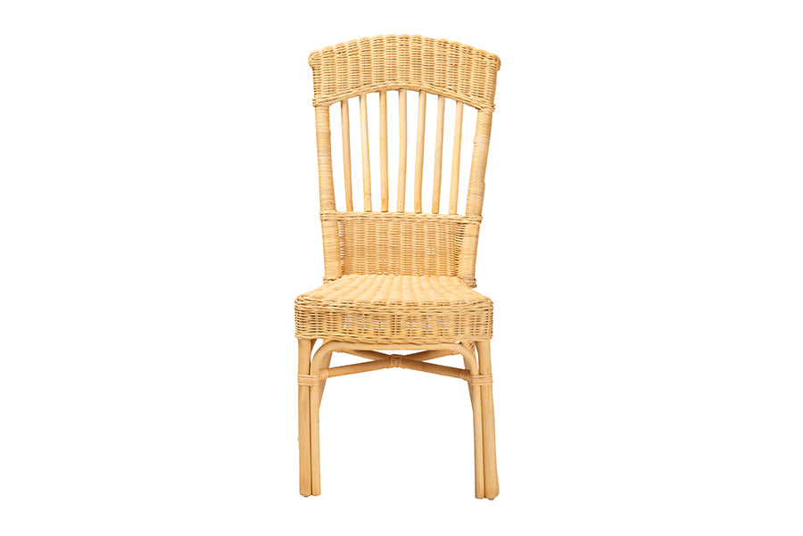 bali & pari Barito Modern Bohemian Natural Brown Rattan Dining Chair