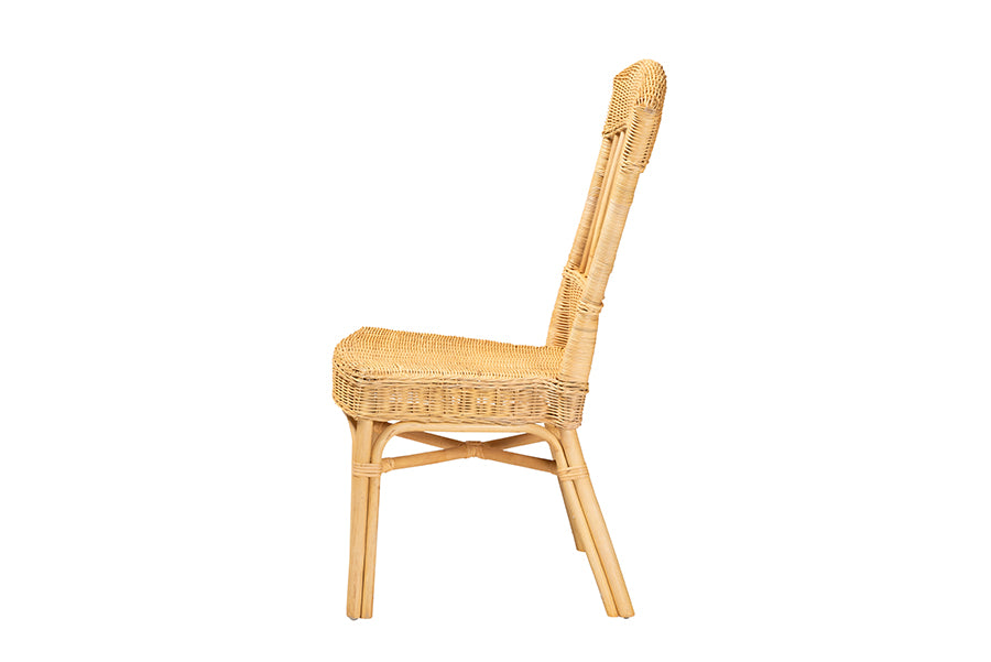 bali & pari Barito Modern Bohemian Natural Brown Rattan Dining Chair