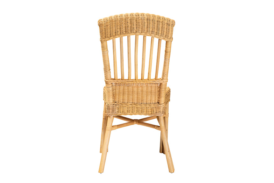 bali & pari Barito Modern Bohemian Natural Brown Rattan Dining Chair