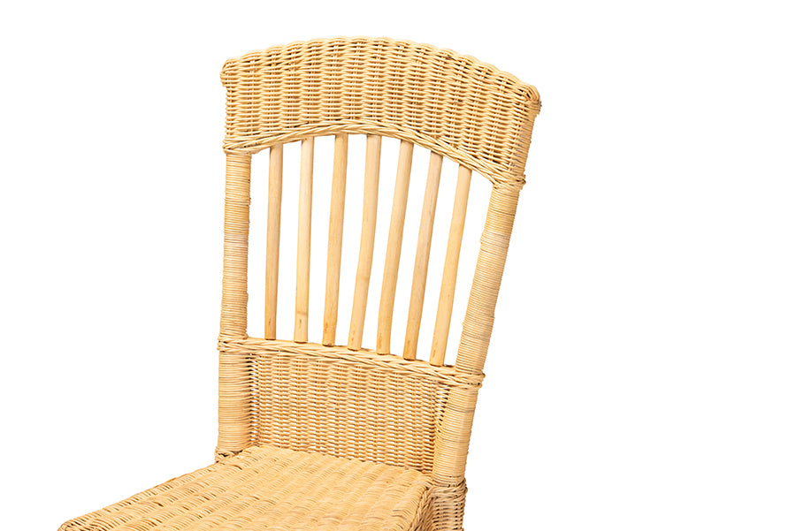 bali & pari Barito Modern Bohemian Natural Brown Rattan Dining Chair