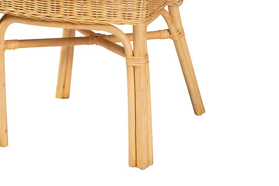 bali & pari Barito Modern Bohemian Natural Brown Rattan Dining Chair