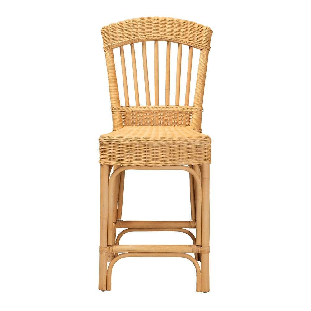 bali & pari Barito Modern Bohemian Natural Rattan Counter Stool