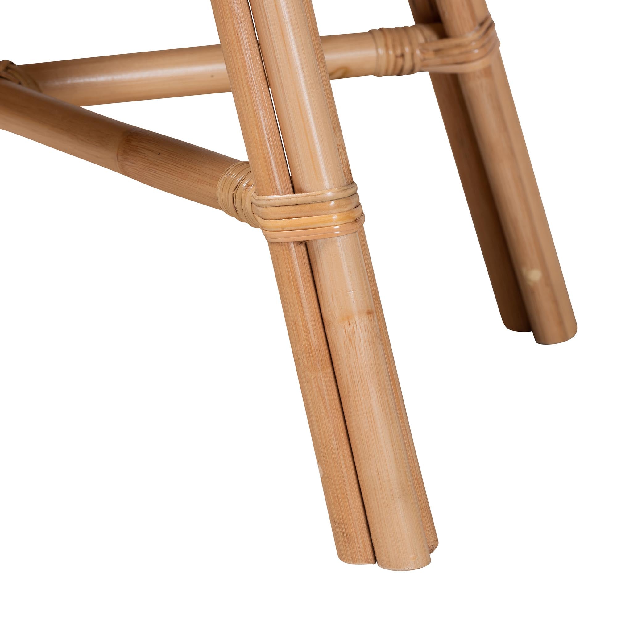 Panchali Modern Bohemian Natural Brown Rattan Nightstand