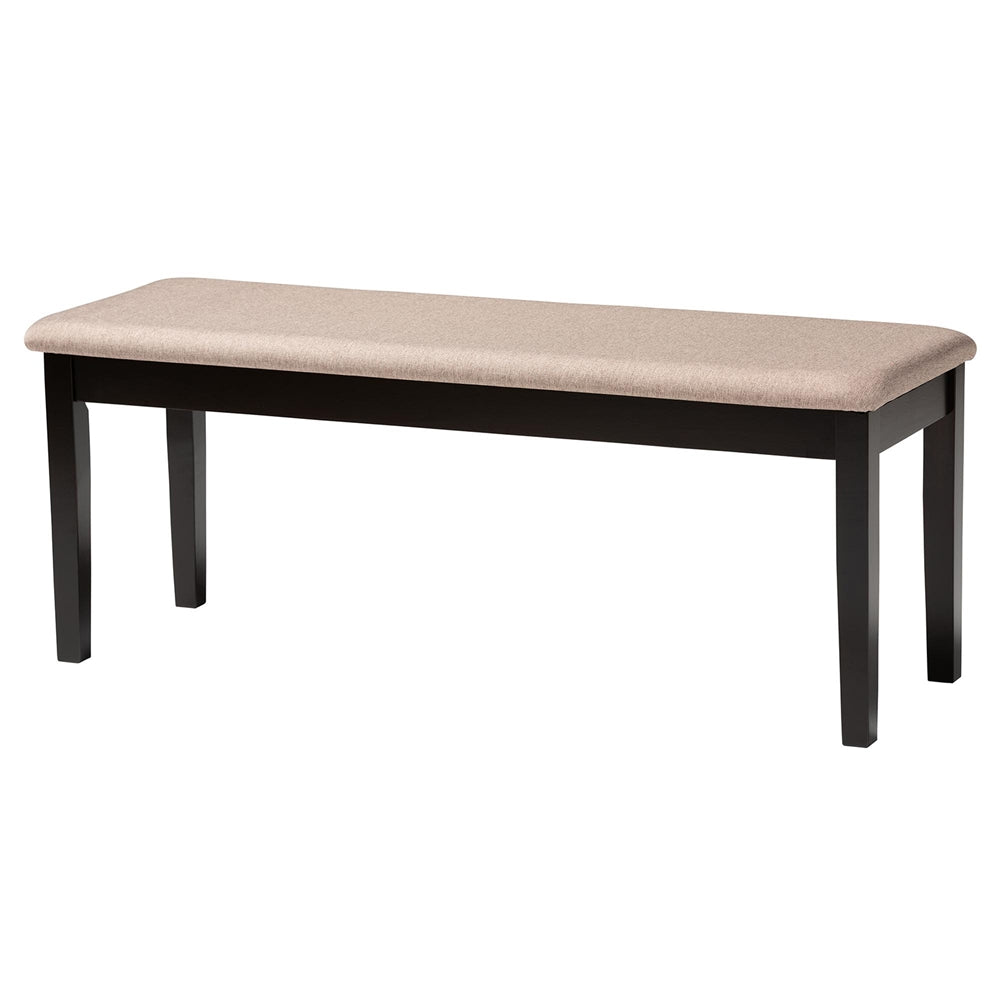 Olympia Modern Beige Fabric and Espresso Brown Finished Wood 6-Piece Dining Set