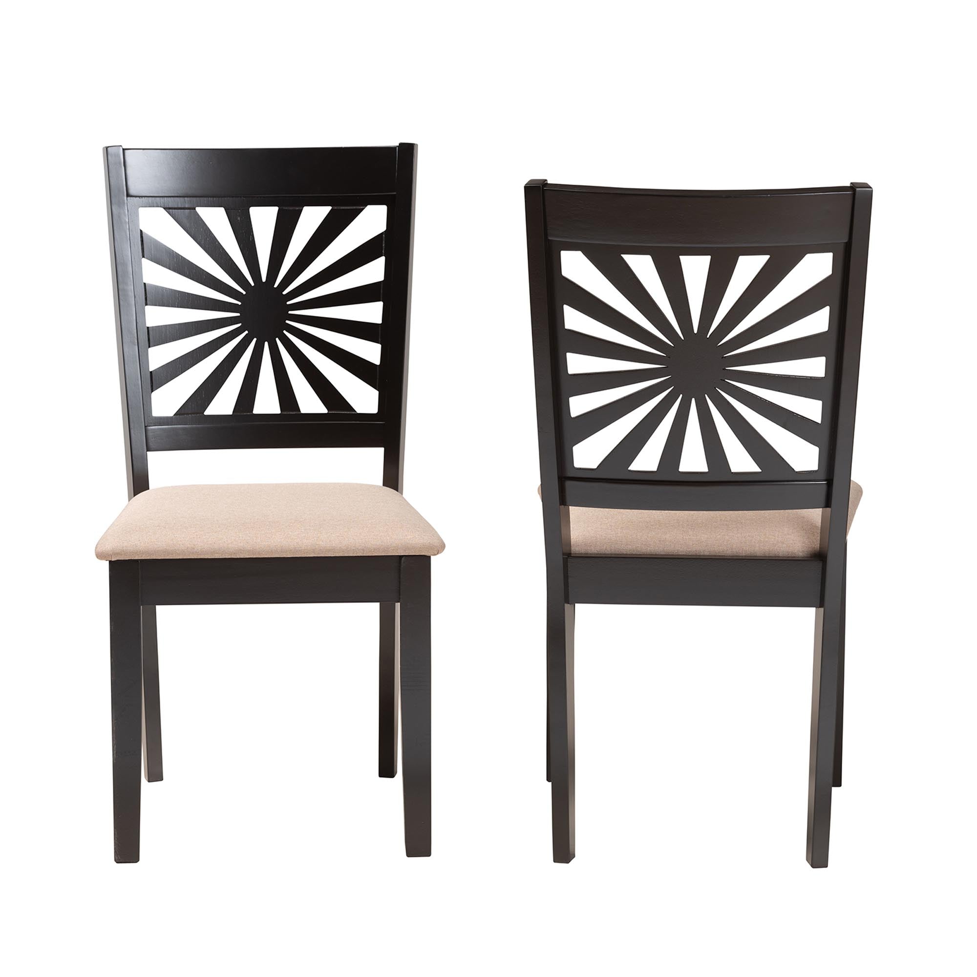 Olympia Modern Beige Fabric and Espresso Brown Finished Wood Dining Chair