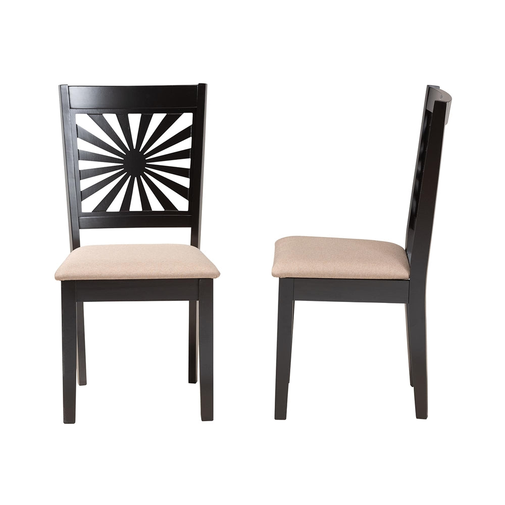 Olympia Modern Beige Fabric and Espresso Brown Finished Wood Dining Chair
