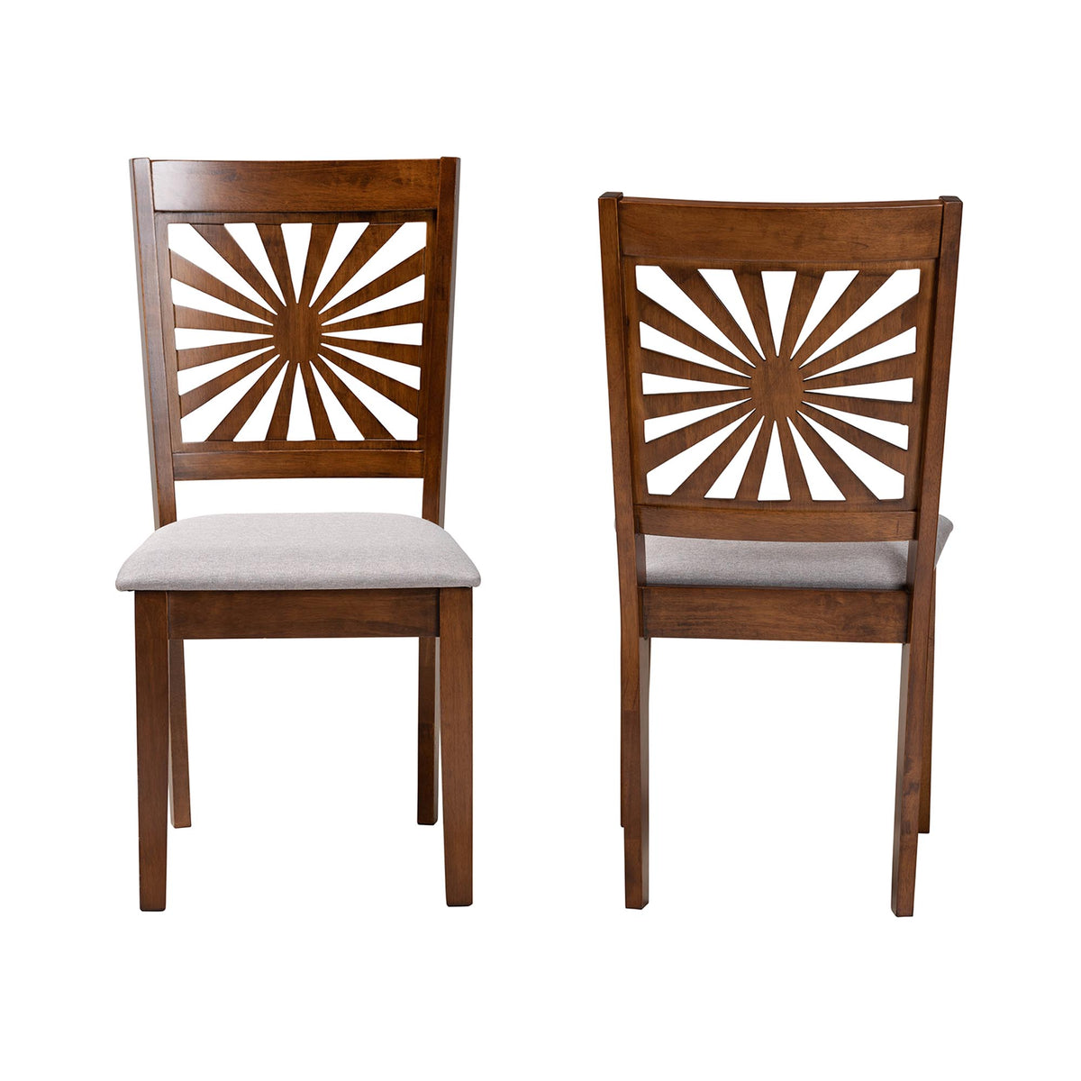 Olympia Modern Grey Fabric and Walnut Brown Finished Wood Dining Chair