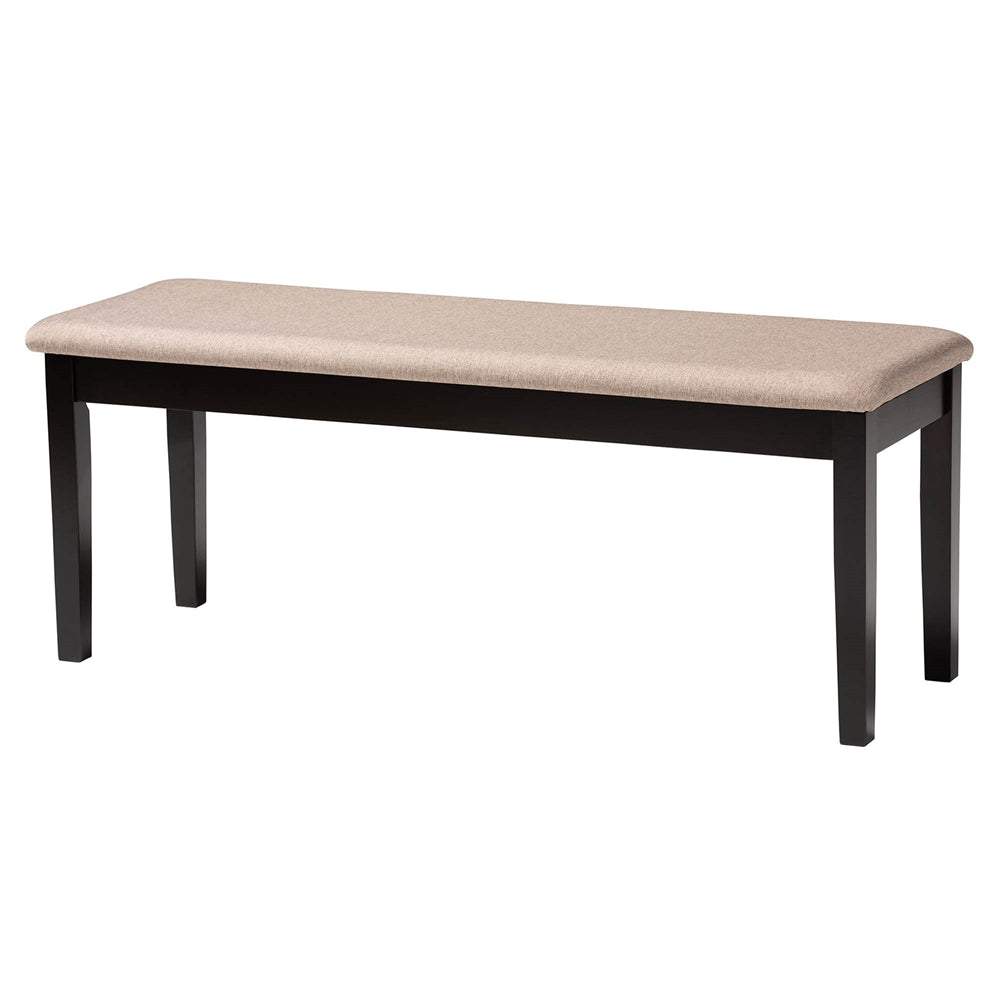 Genesis Modern Beige Fabric and Dark Brown Finished Wood 6-Piece Dining Set
