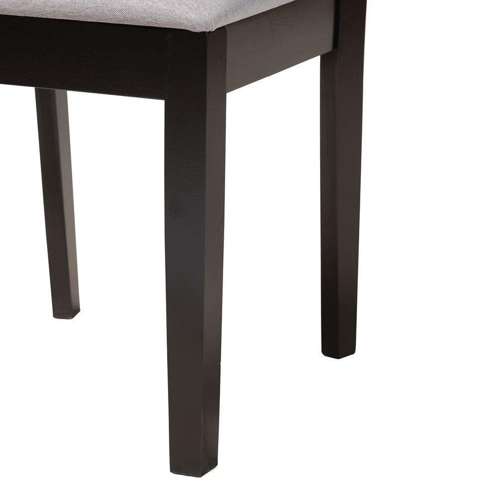 Genesis Modern Grey Fabric and Dark Brown Finished Wood 6-Piece Dining Set