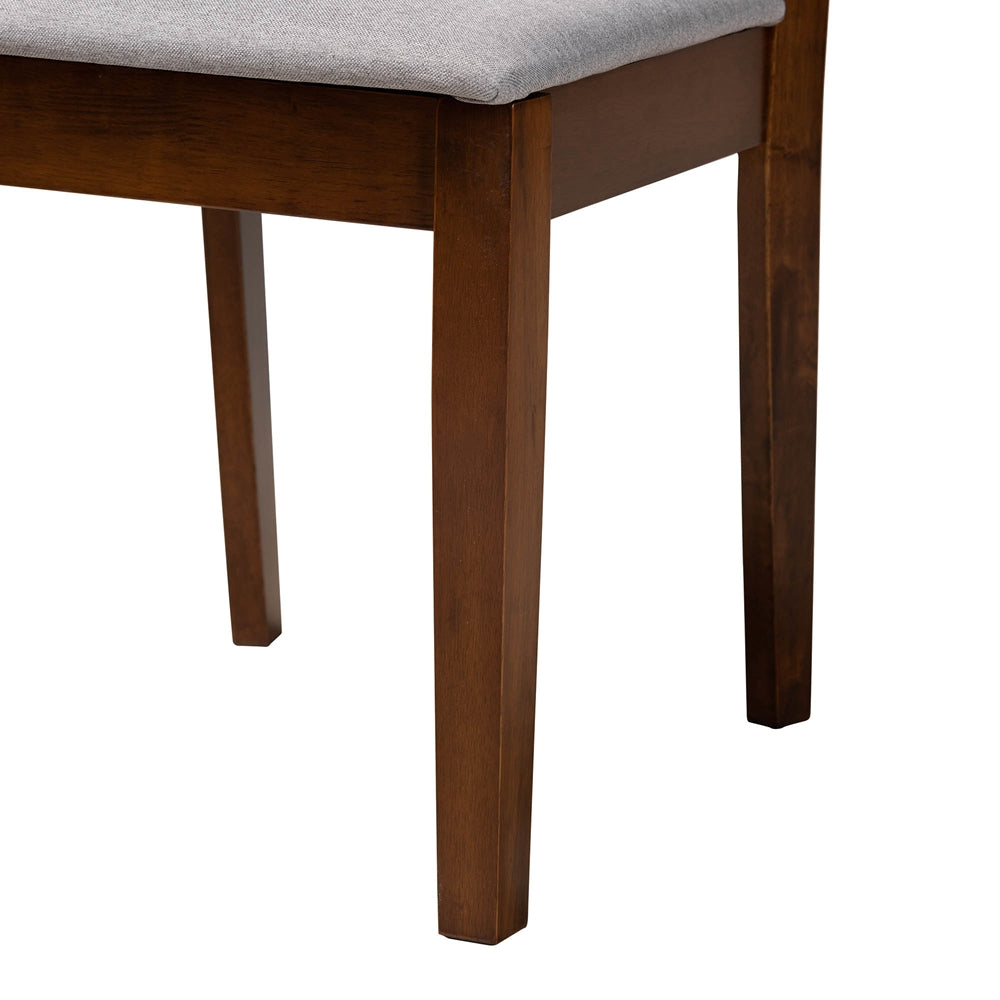 Genesis Modern Grey Fabric and Walnut Brown Finished Wood 5-Piece Dining Set