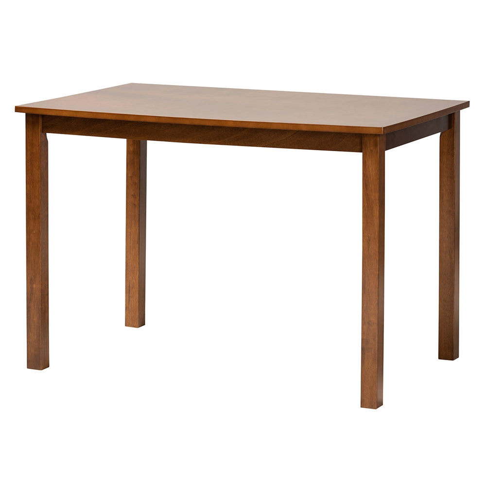 Abigail Modern Grey Fabric and Walnut Brown Finished Wood 5-Piece Dining Set