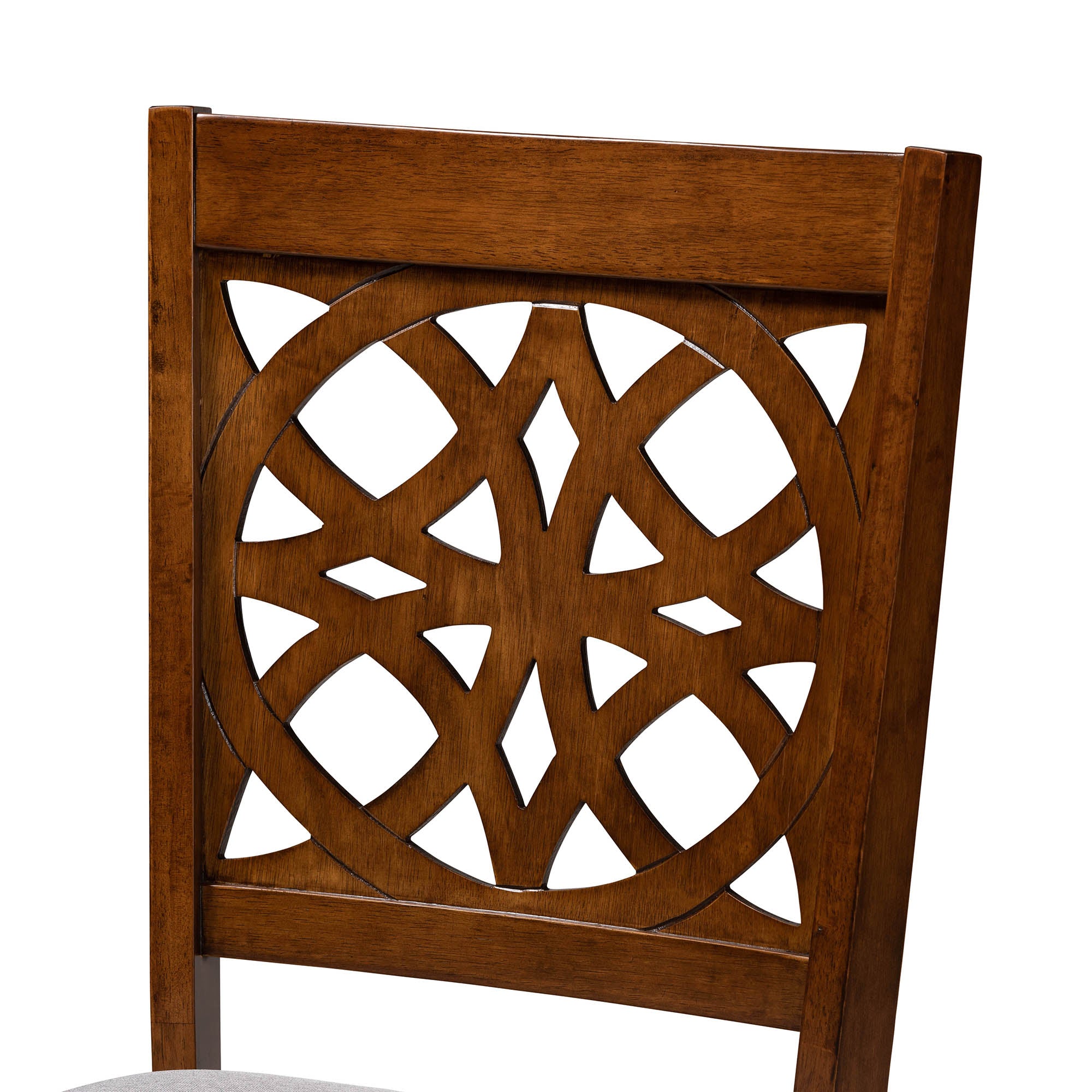 Abigail Modern Grey Fabric and Walnut Brown Finished Wood 5-Piece Dining Set