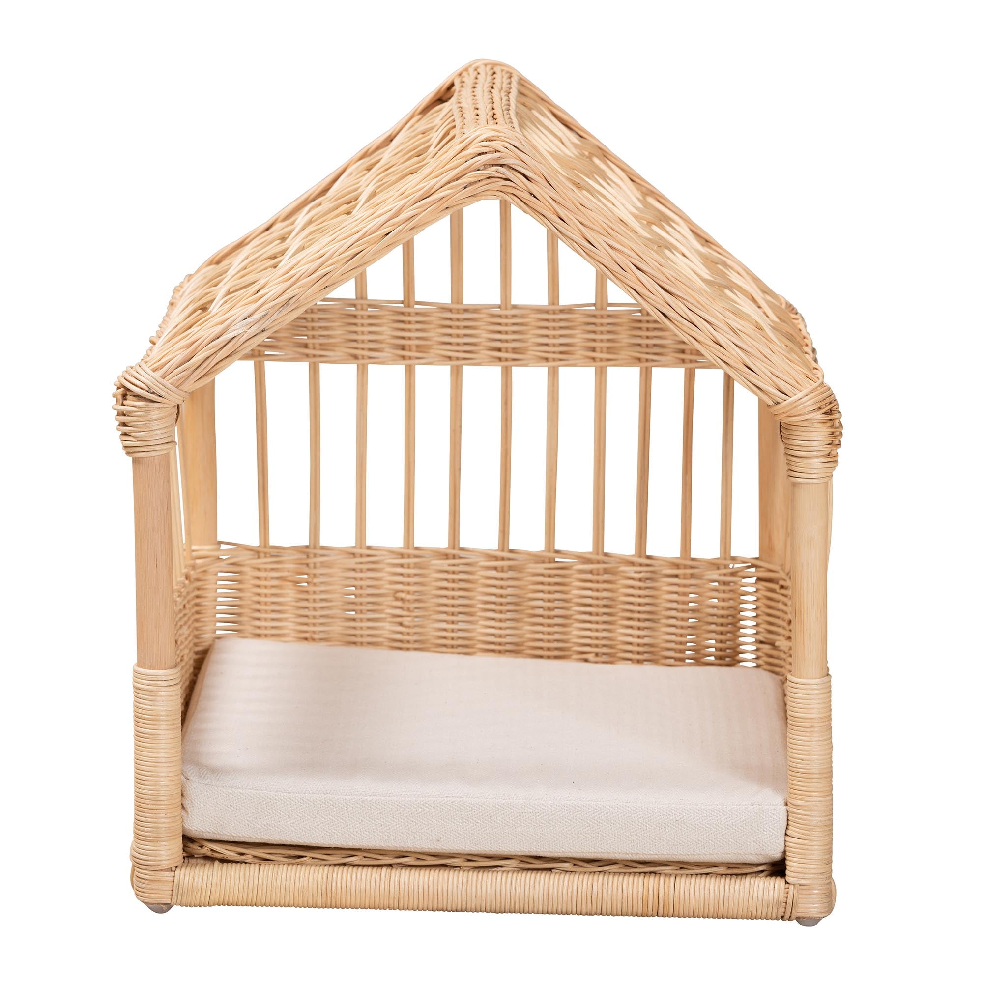 Pieta Modern Bohemian Natural Brown Rattan Pet Bed