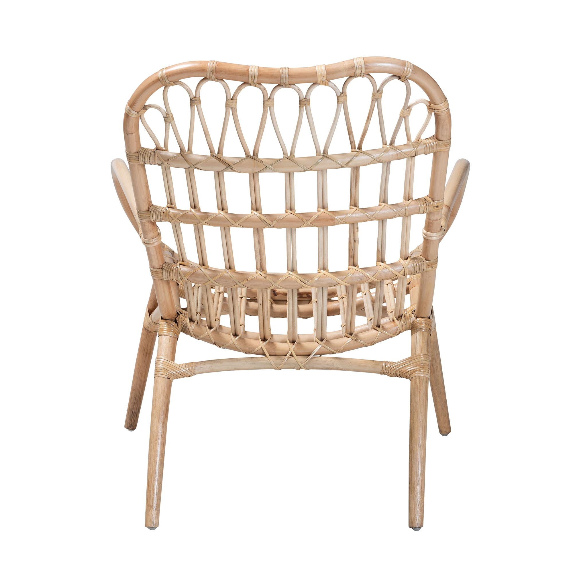 bali & pari Bajo Modern Bohemian Natural Brown Rattan Arm Chair