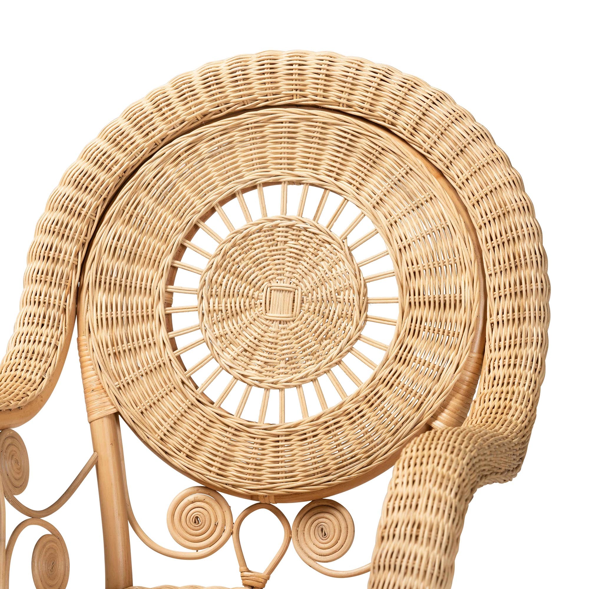 bali & pari Putri Modern Bohemian Natural Rattan Arm Chair