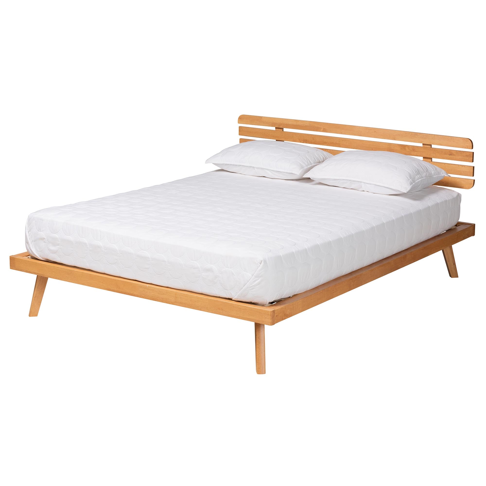 Joaquin Modern Japandi Rustic Brown Finished Wood Full Size Platform Bed