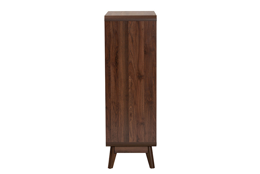 Markell Mid-Century Modern Transitional Walnut Brown Finished Wood 5-Drawer Storage Chest