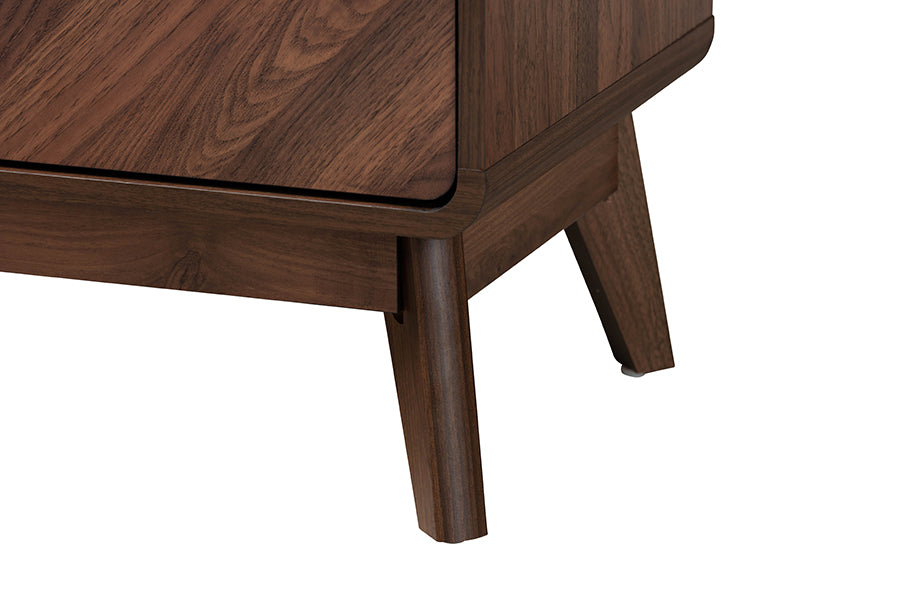 Markell Mid-Century Modern Transitional Walnut Brown Finished Wood 5-Drawer Storage Chest
