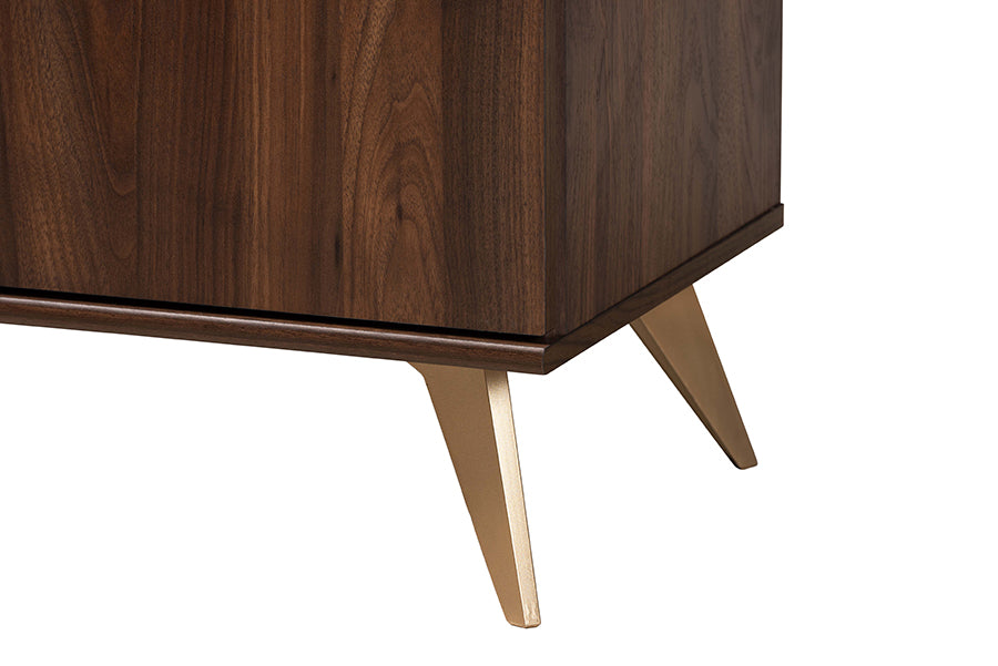 Graceland Mid-Century Modern Transitional Walnut Brown Finished Wood 5-Drawer Storage Chest