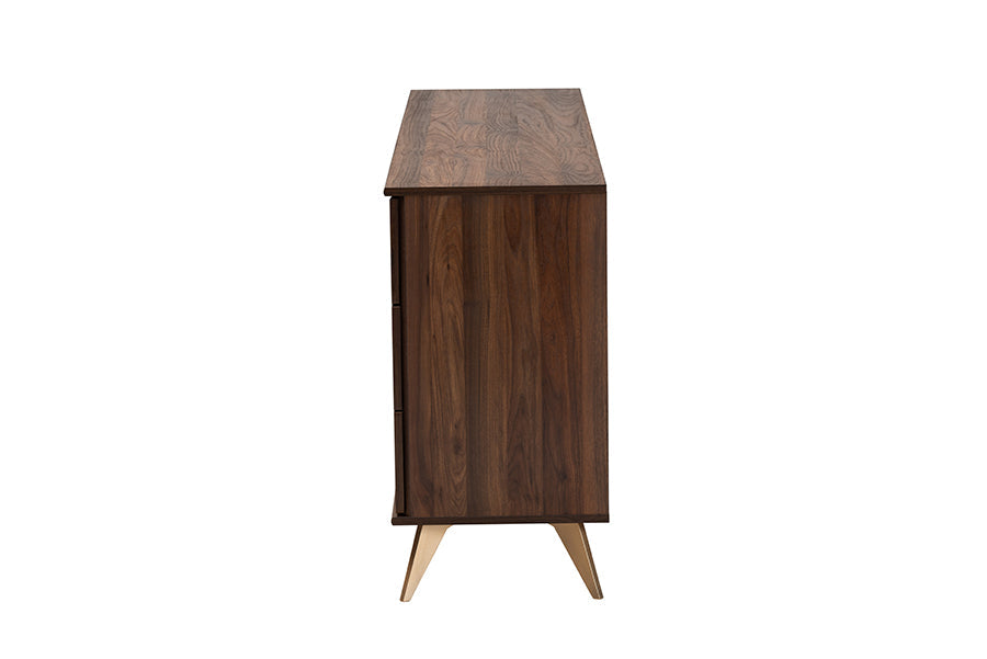 Graceland Mid-Century Modern Transitional Walnut Brown Finished Wood 6-Drawer Dresser