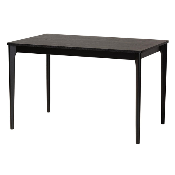 Sherwin Mid-Century Modern Black Finished Wood Dining Table