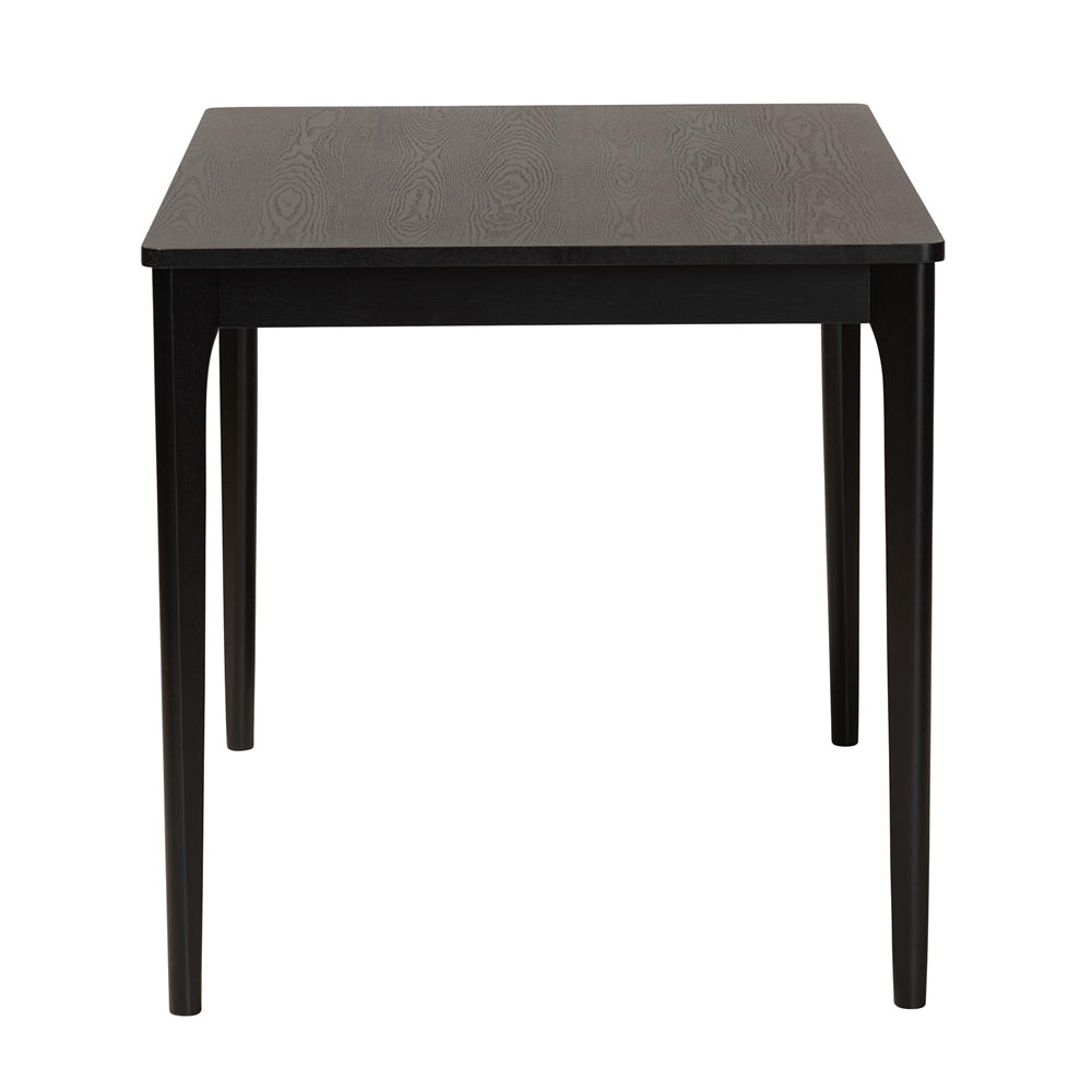 Sherwin Mid-Century Modern Black Finished Wood Dining Table