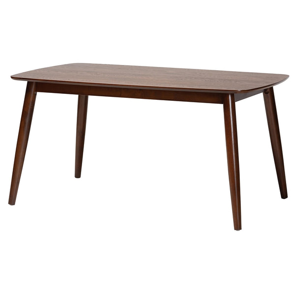 Flora Mid-Century Modern Walnut Brown Finished Wood Dining Table