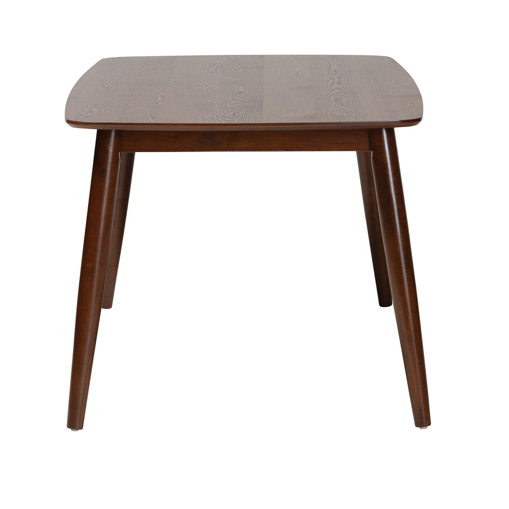 Flora Mid-Century Modern Walnut Brown Finished Wood Dining Table