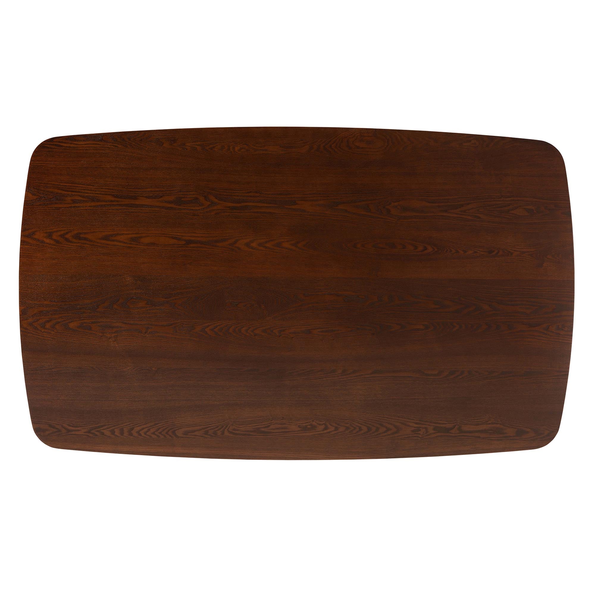 Flora Mid-Century Modern Walnut Brown Finished Wood Dining Table