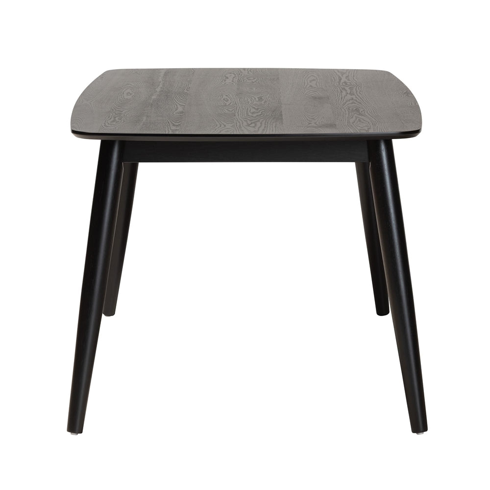 Flora Mid-Century Modern Black Finished Wood Dining Table