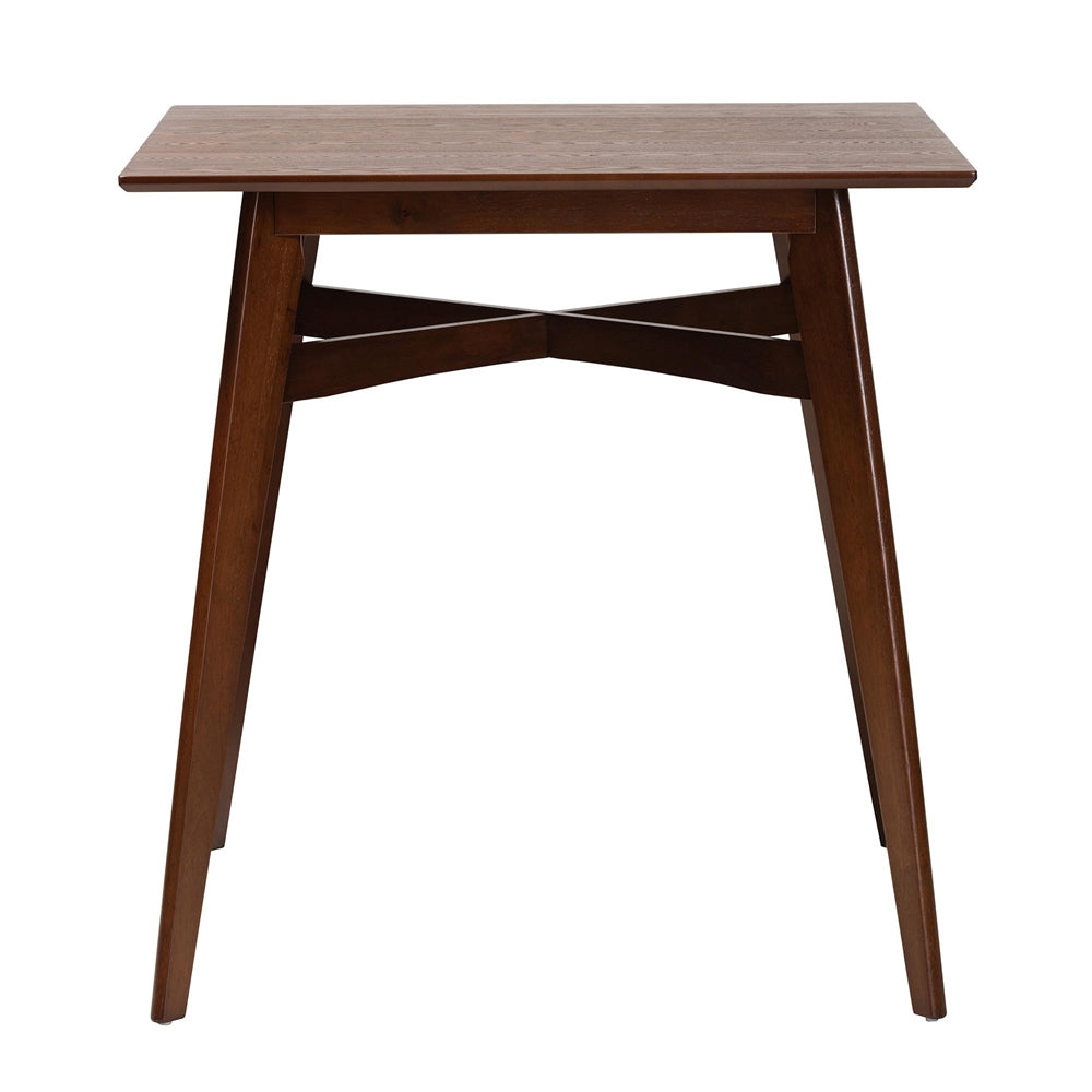 Leena Mid-Century Modern Walnut Brown Finished Wood Counter Height Pub Table