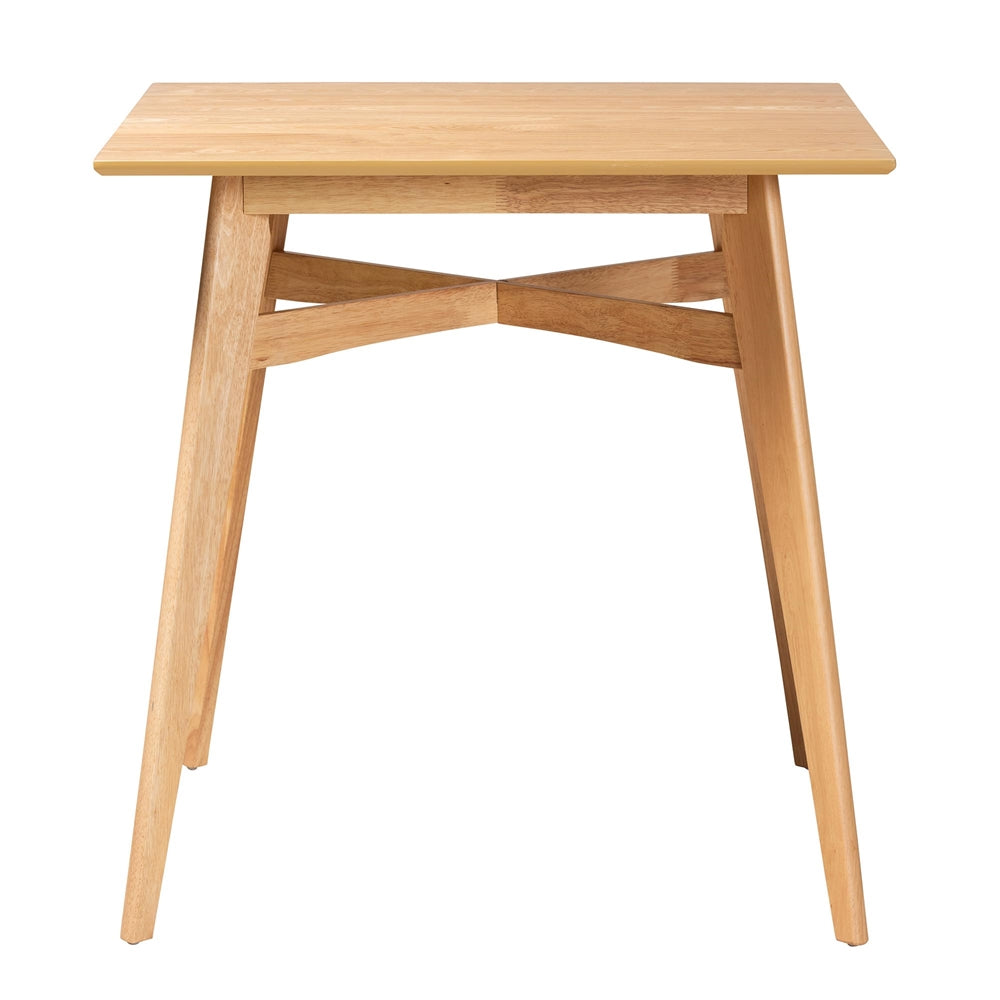 Leena Mid-Century Modern Natural Oak Finished Wood Counter Height Pub Table