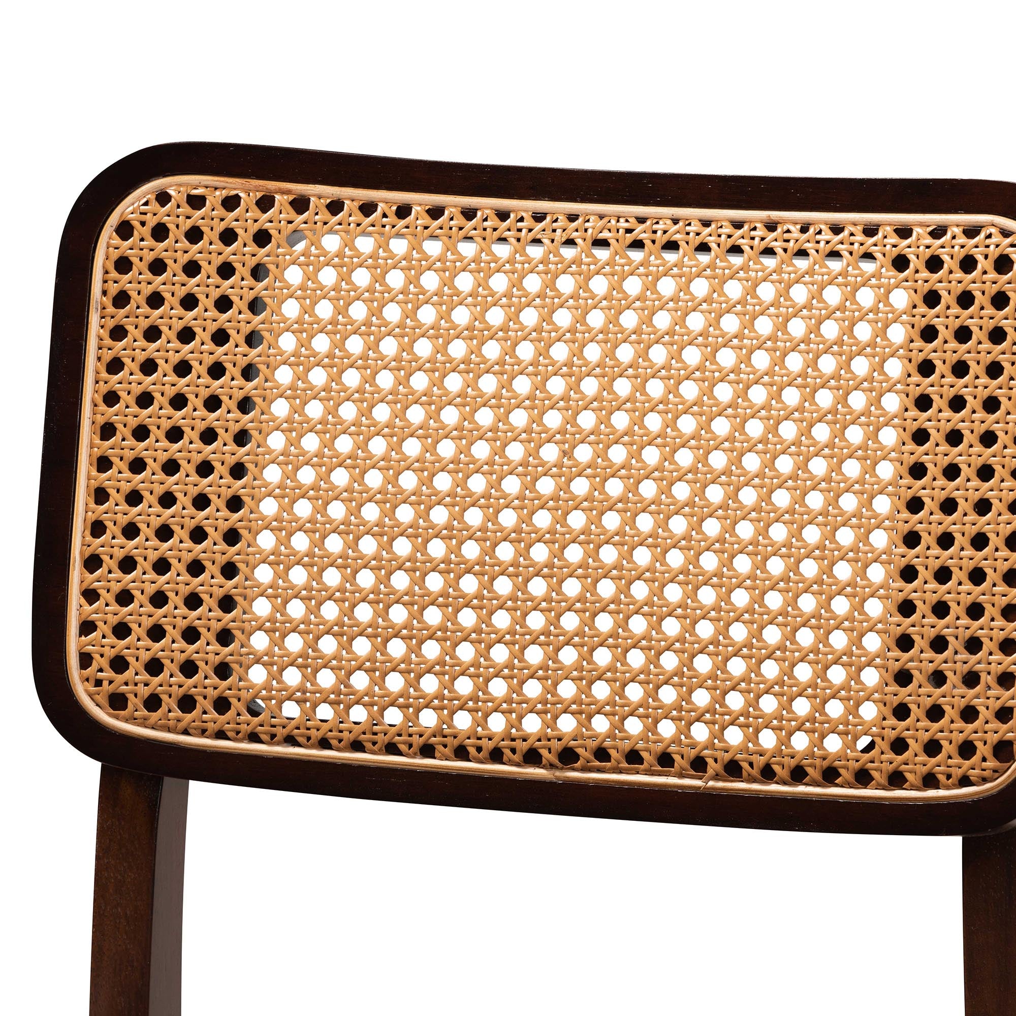 Dannon Mid-Century Modern Grey Fabric and Walnut Brown Finished Wood 2-Piece Dining Chair Set