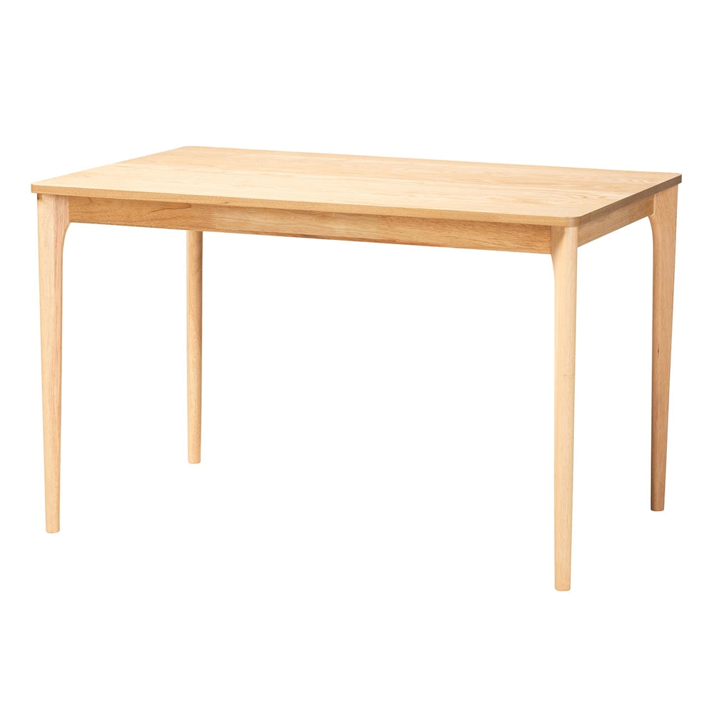 Dannell Mid-Century Modern Grey Fabric and Natural Oak Finished Wood 5-Piece Dining Set