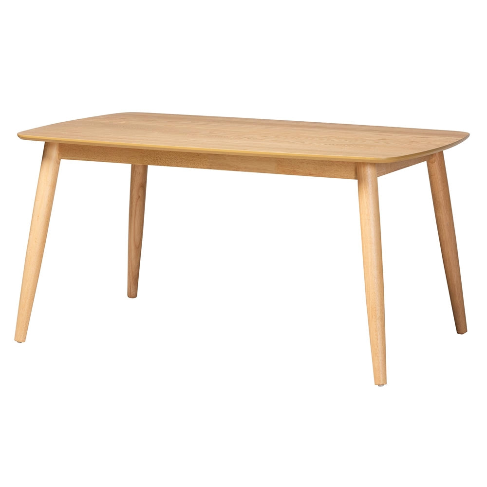 Dannell Mid-Century Modern Grey Fabric and Natural Oak Finished Wood 7-Piece Dining Set