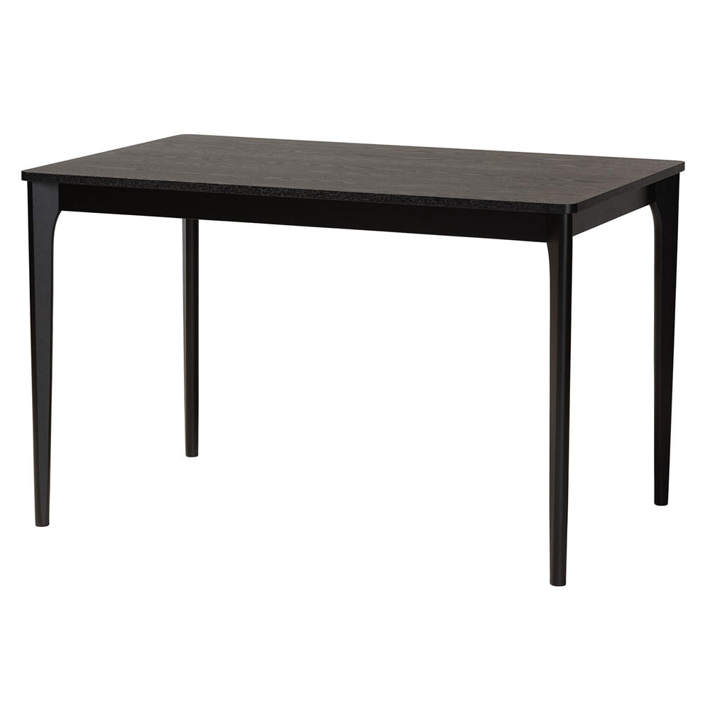 Dannon Mid-Century Modern Cream Fabric and Black Finished Wood 5-Piece Dining Set