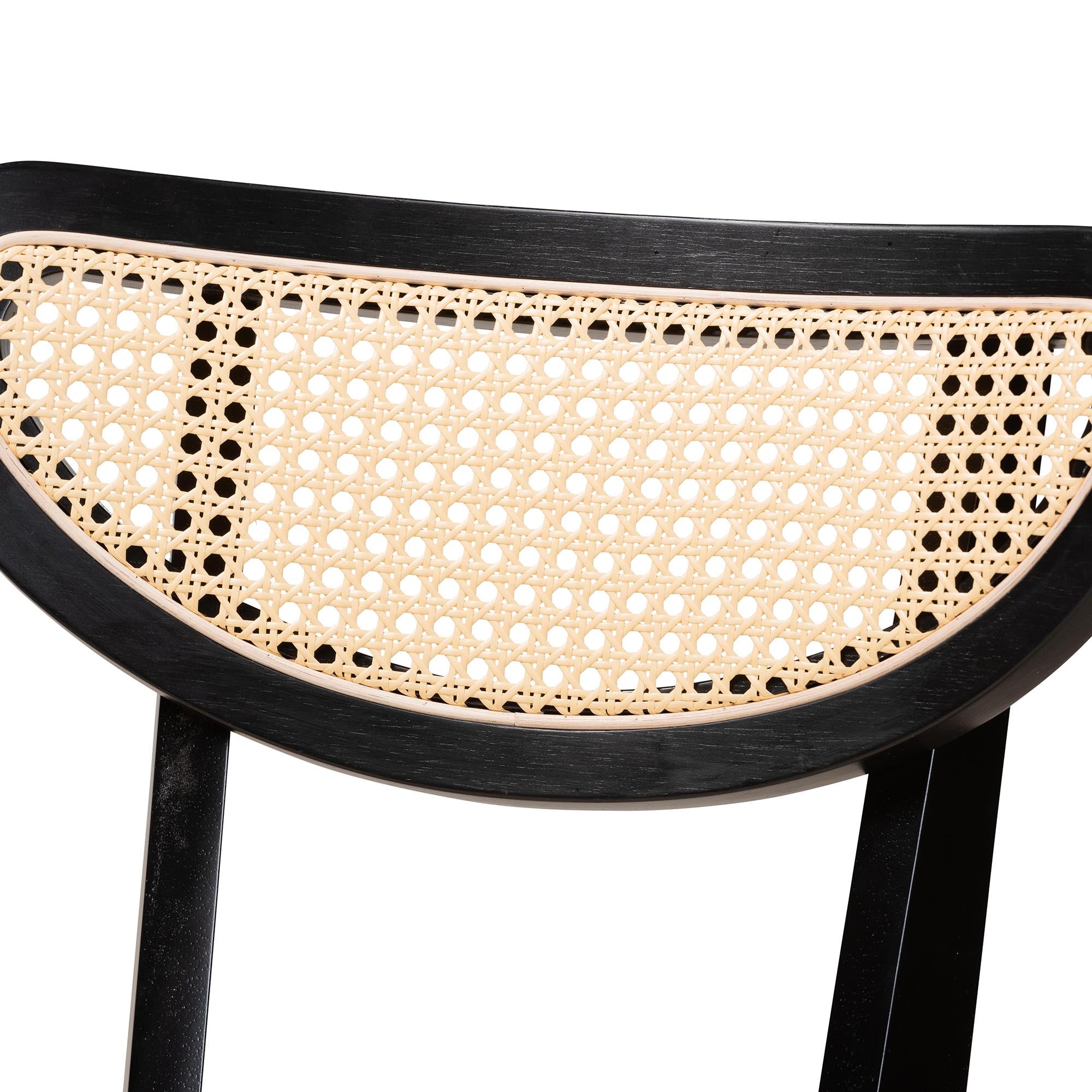 Dannell Mid-Century Modern Cream Fabric and Black Finished Wood 5-Piece Dining Set