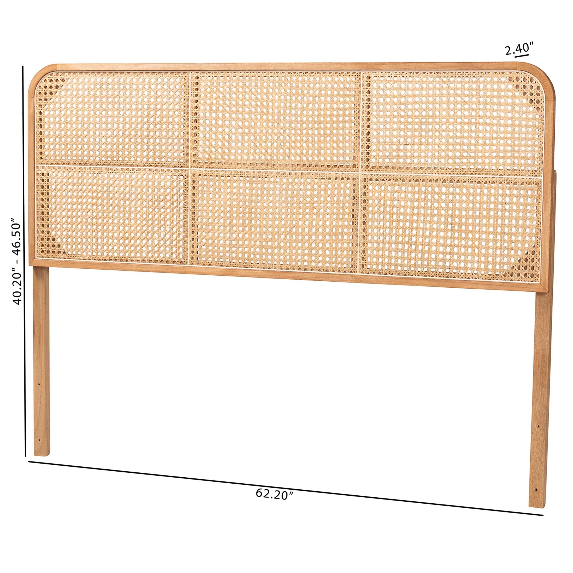 Lainer Modern Bohemian Natural Brown Finished Bayur Wood and Bamboo Queen Size Headboard